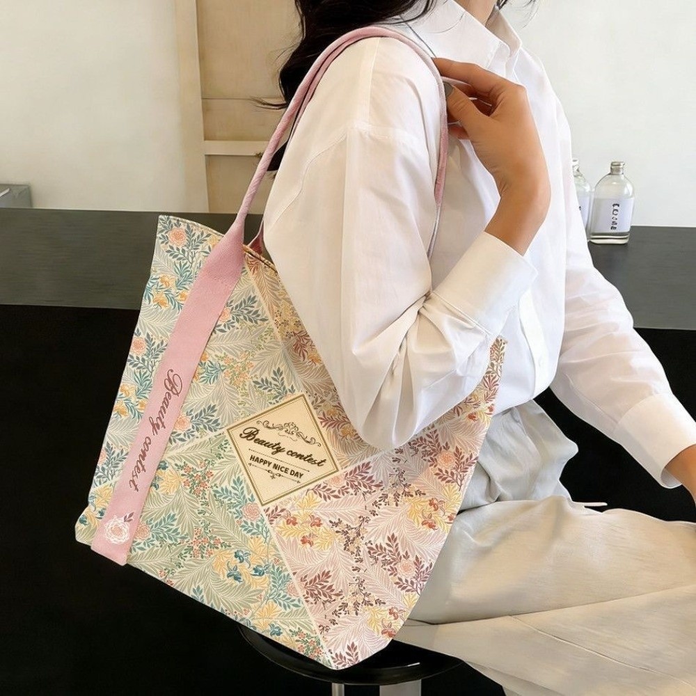 Women'S Reebok Bags - Portable Floral Canvas Tote Bag Reusable