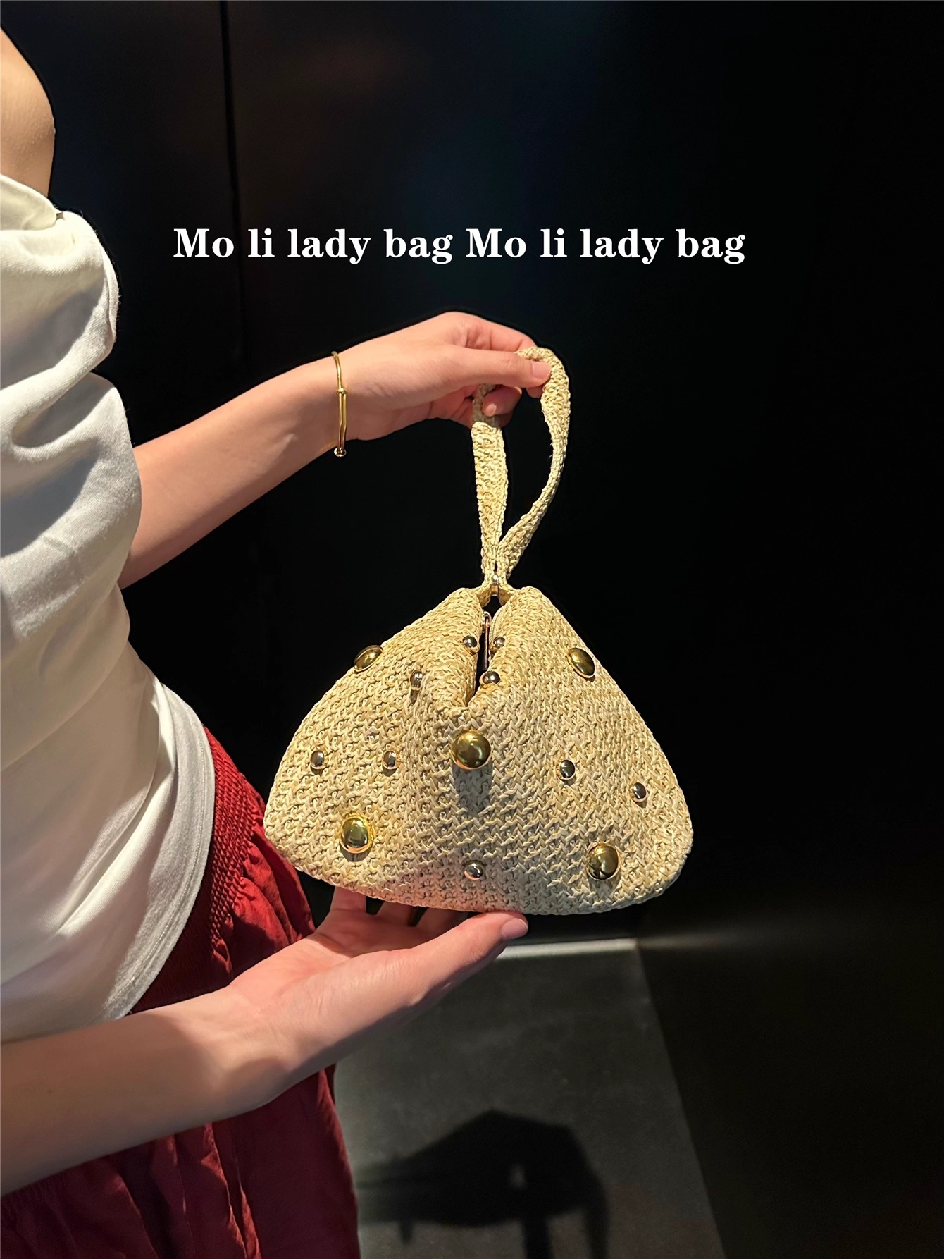 Women'S Bags Holiday - Straw Woven Handmade Hobo Bag Beads