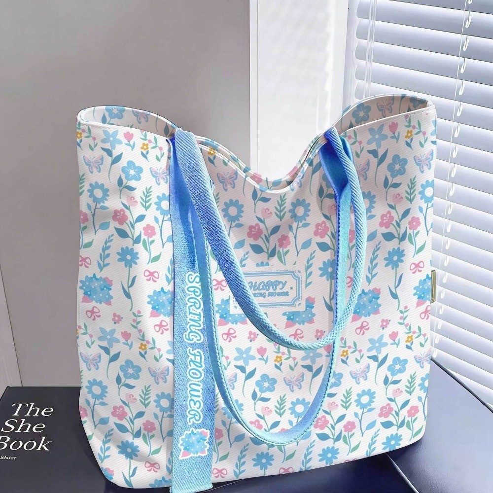 Women'S Reebok Bags - Portable Floral Canvas Tote Bag Large