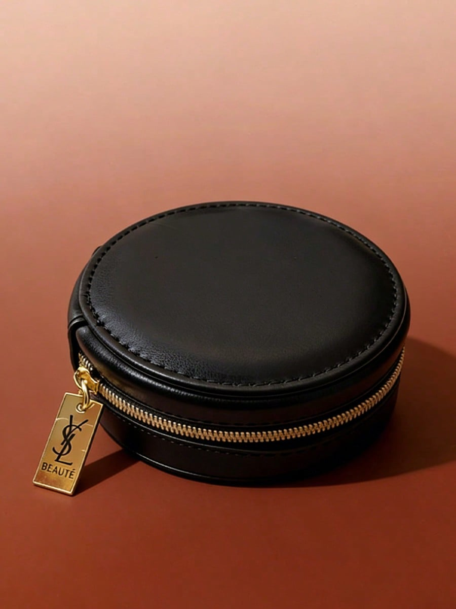 Women Bags Ysl - YSL Black Round Multifunctional Cosmetic Bag