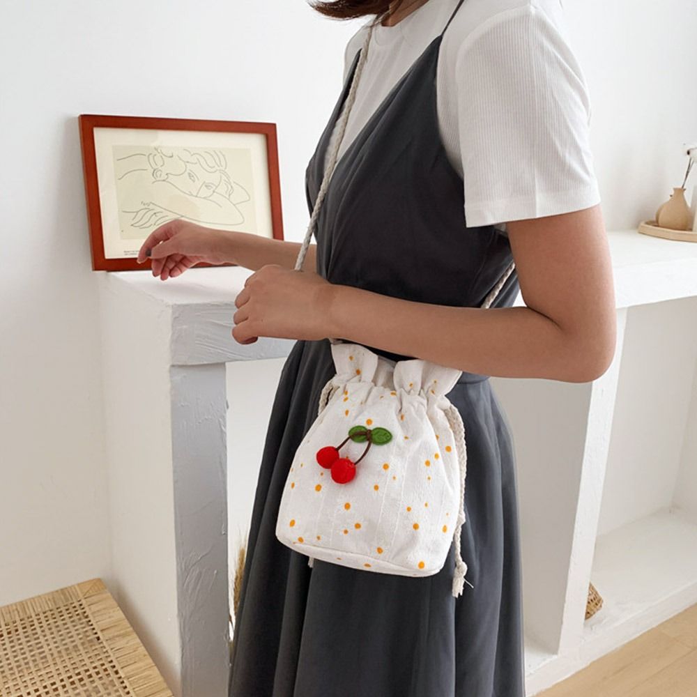 Korean Cute Canvas Cherry Buck - Women Bags Low Price 评论和价格