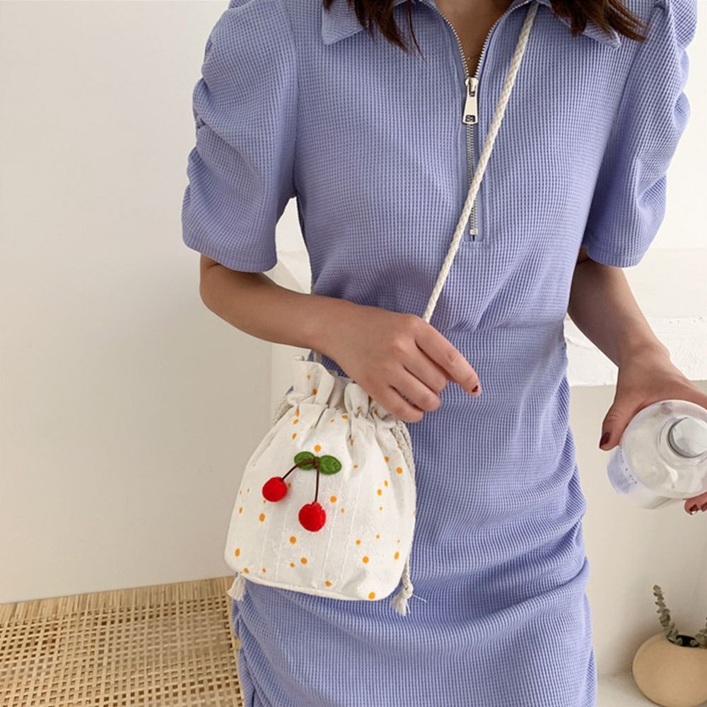 Korean Cute Canvas Cherry Buck - Women Bags Low Price 评论和价格