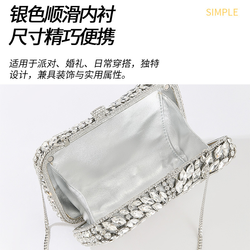 Silver Horse's Eye Rhinestone  - Box Bag Rigid 评论和价格