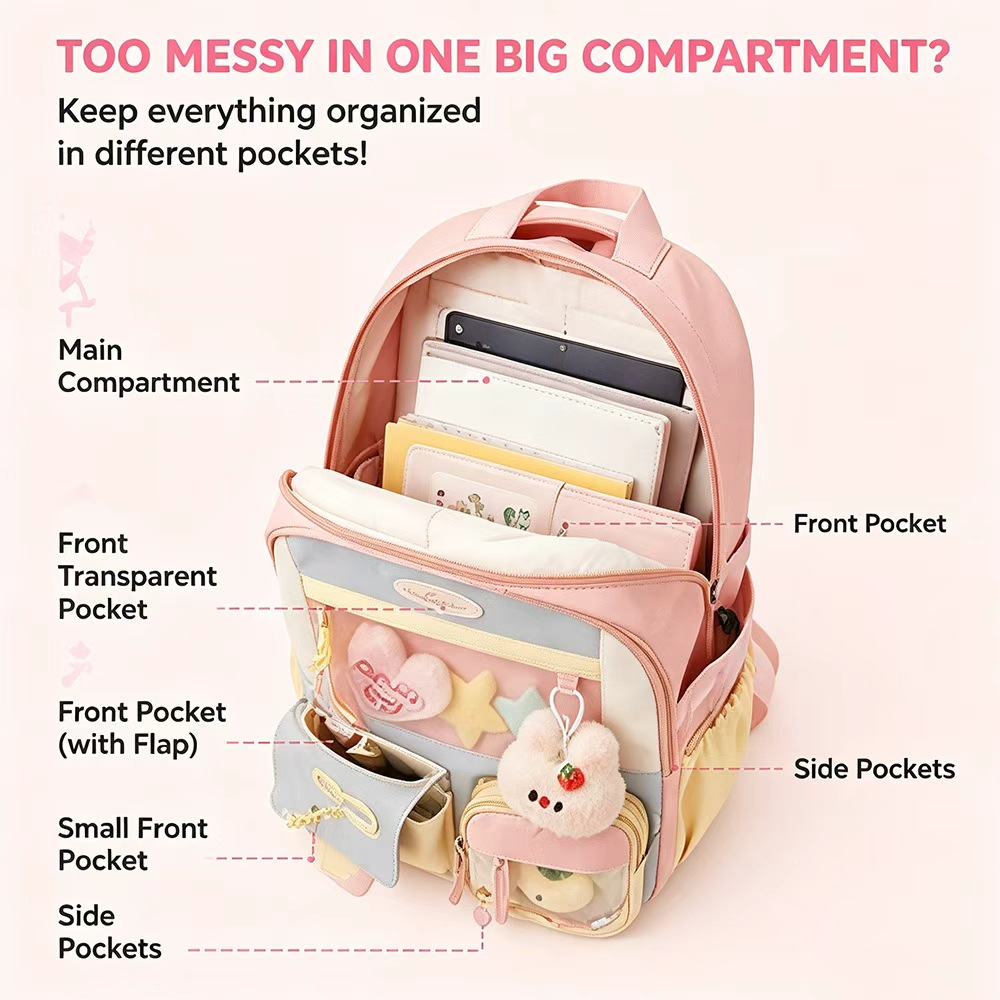 Girls Backpack Cute Kawaii Sch - Women Bags Polene 评论和价格