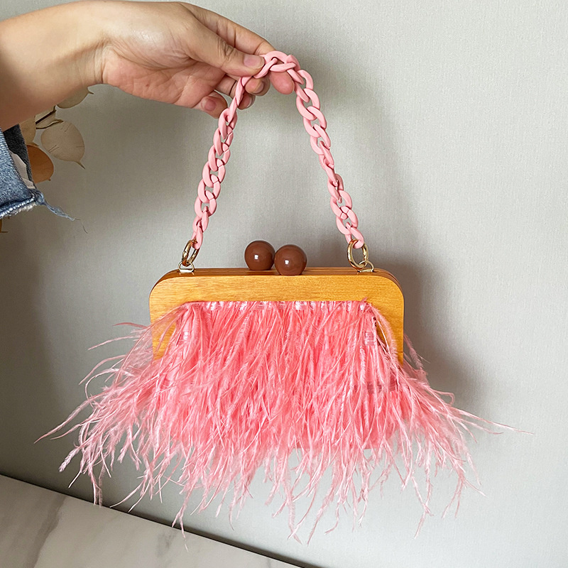 New Luxury Ostrich Feather Eve - Women'S Bags Holiday 评论和价格