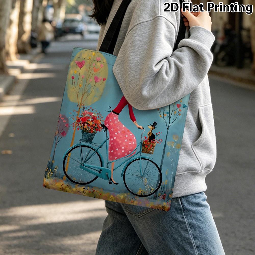1pc Elegant Woman Riding Bicyc - Women'S Reebok Bags 评论和价格