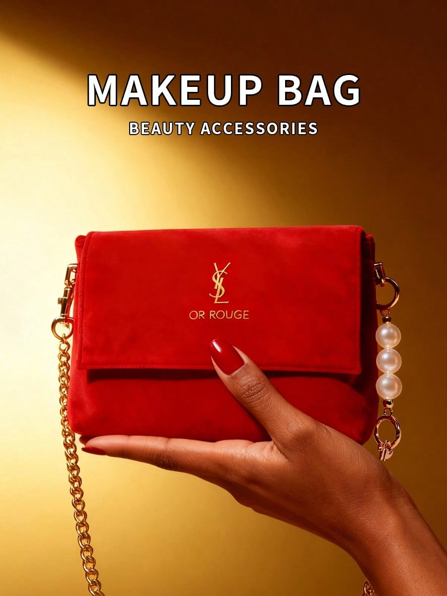 YSL Red Velvet DIY Makeup Bag, - Women Bags Ysl 评论和价格