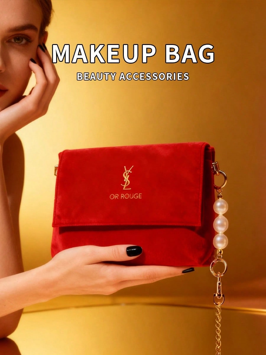 YSL Red Velvet DIY Makeup Bag, - Women Bags Ysl 评论和价格